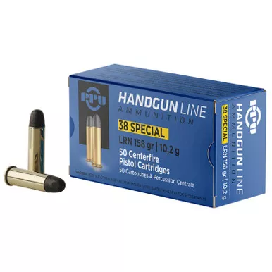 PPU PPH38SL Handgun 38Special 158gr Lead Round Nose 50 Per Box/10 Case