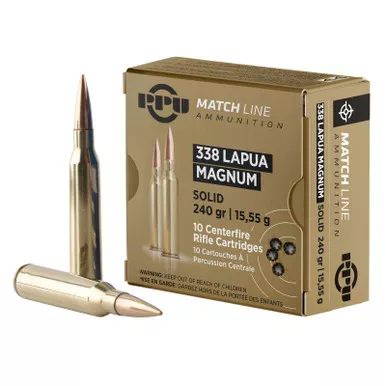PPU PPM338 Match 338LapuaMag 240gr Copper Solid 10 Per Box/20 Case