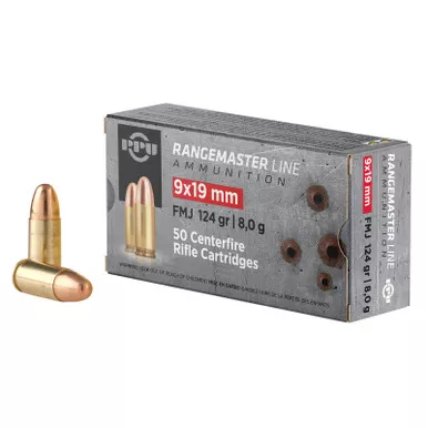 PPU PPRM9M Rangemaster 9mmLuger 124gr Full Metal Jacket 1000/Box