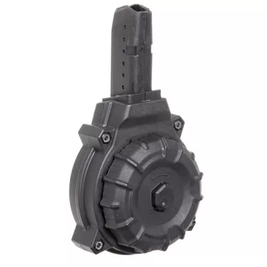 ProMag DRMA12 Standard 50rd Drum 9mm Luger Fits AR-15 Compatible w/ Glock Style Mags Black DuPont Zytel Polymer