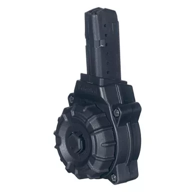 ProMag DRMA26 Standard 30rd Drum 9mm Luger Fits AR-15, Compatible w/Glock Style Magazines Black DuPont Zytel Polymer