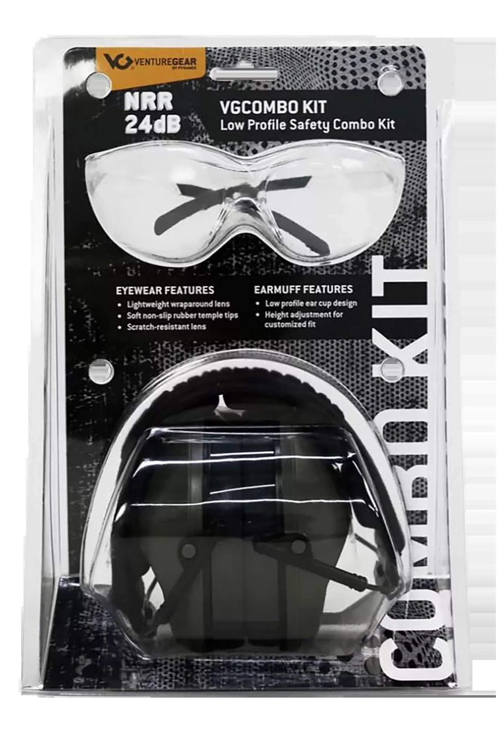 Pyramex Low-profile Combo Kit, Pyra Vgcombo110Clr Glass/muff Gry Combo