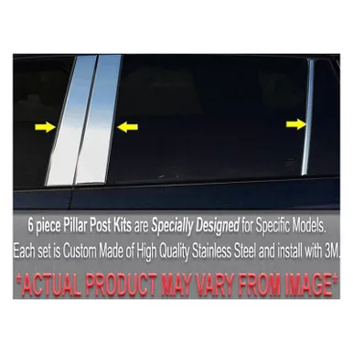 QAA 6-Piece Stainless Steel Pillar Post Trim Fits Hyundai Genesis 2009-2013 (PP29346)
