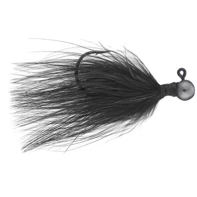 Queen Tackle L.S. Tungsten Ping Hair Jig 2pk Black 1/4 Oz