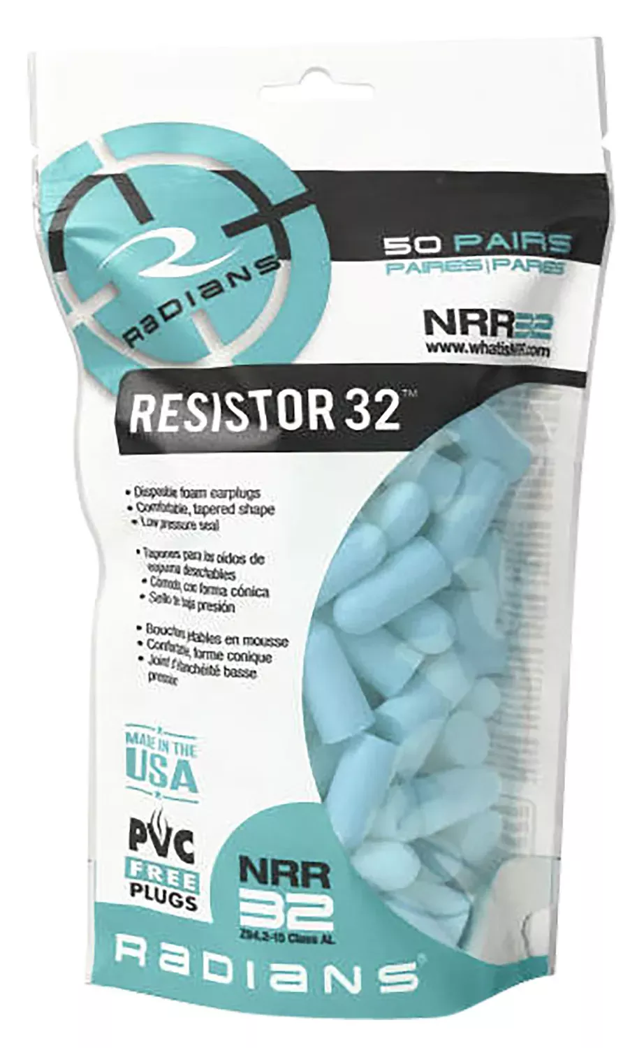 Radians Resistor Foam Earplugs 50/Pack