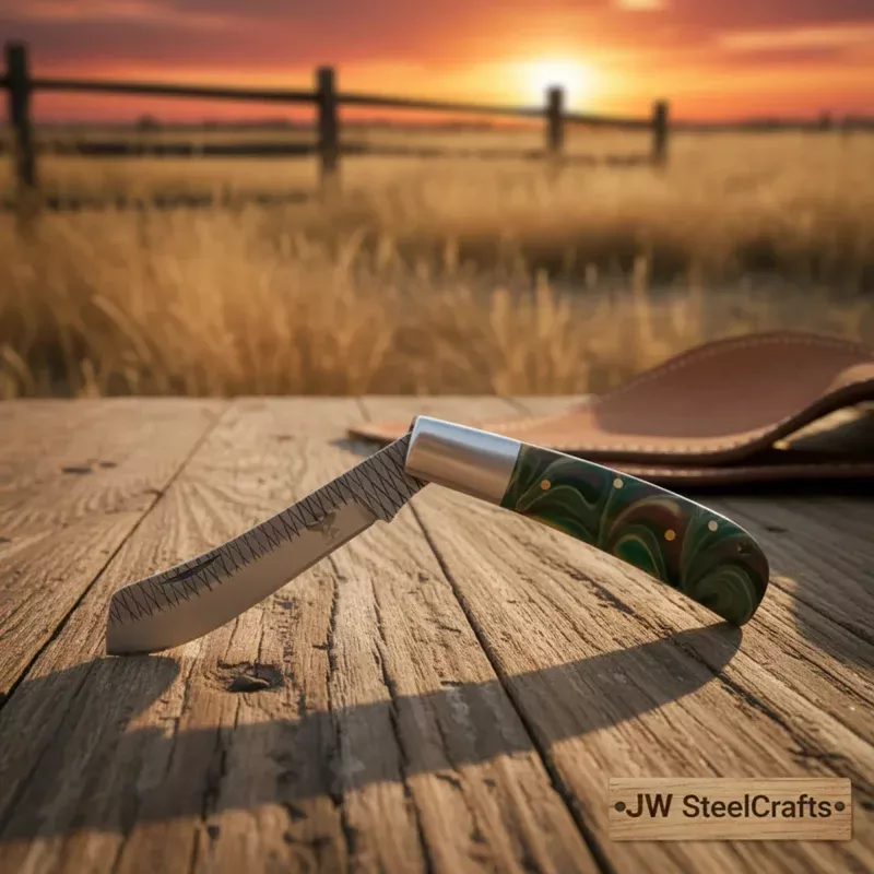 Rasp Steel Lockback Trapper Knife with Resin Handle