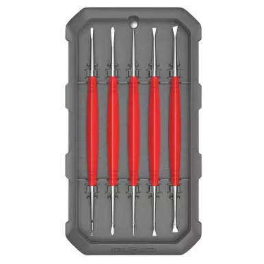 Real Avid AVAGSPS Accu-Grip Steel Picks Red Rubber Overmold Handle 5 Pieces