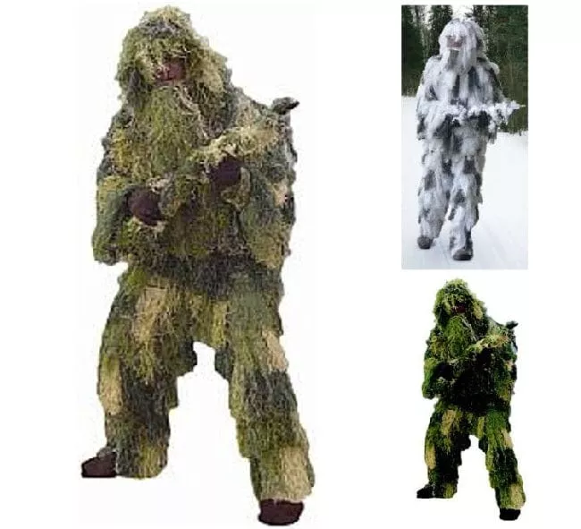 Red Rock 5 Piece Ghillie Suit - Woodlands - Black / Medium/Large