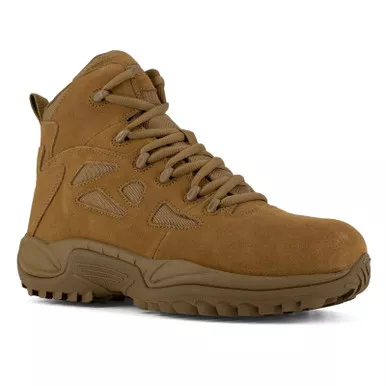 REEBOK Men's 6in Rapid Response RB Coyote Stealth Boots with Side Zipper (RB8650)