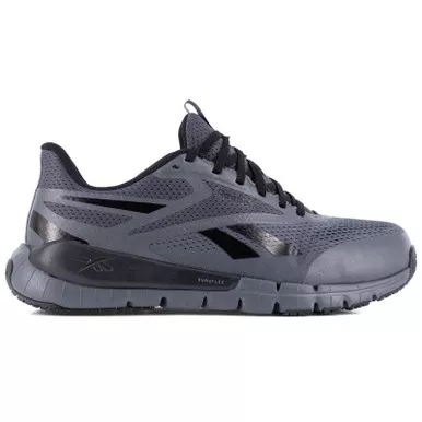 REEBOK Men's Flex Trainer Composite Toe Gray/Black Work Shoes with Elevated Ease On/Off (RB5122)