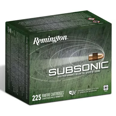 Remington Ammunition 21249 Subsonic Rimfire 22LR 40gr Hollow Point 225 Per Box/10 Case