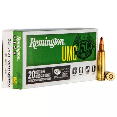 Remington Ammunition 23750 UMC 22-250Rem 45gr Jacketed Hollow Point 20 Per Box/10 Case