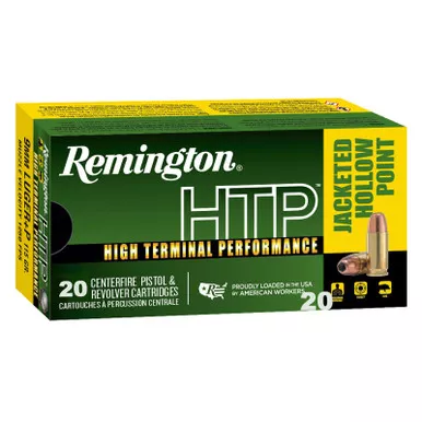 Remington Ammunition 28293 HTP 9mmLuger+P 115gr Jacketed Hollow Point 20 Per Box/25 Case