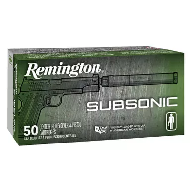 Remington Ammunition 28435 Subsonic 9mmLuger 147gr Flat Nose Enclosed Base 50 Per Box/10 Case