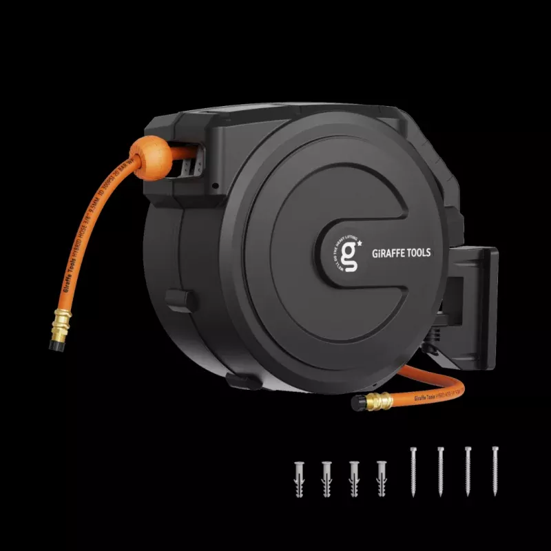 Retractable Air Hose Reel-PP Housing-3/8in-50ft