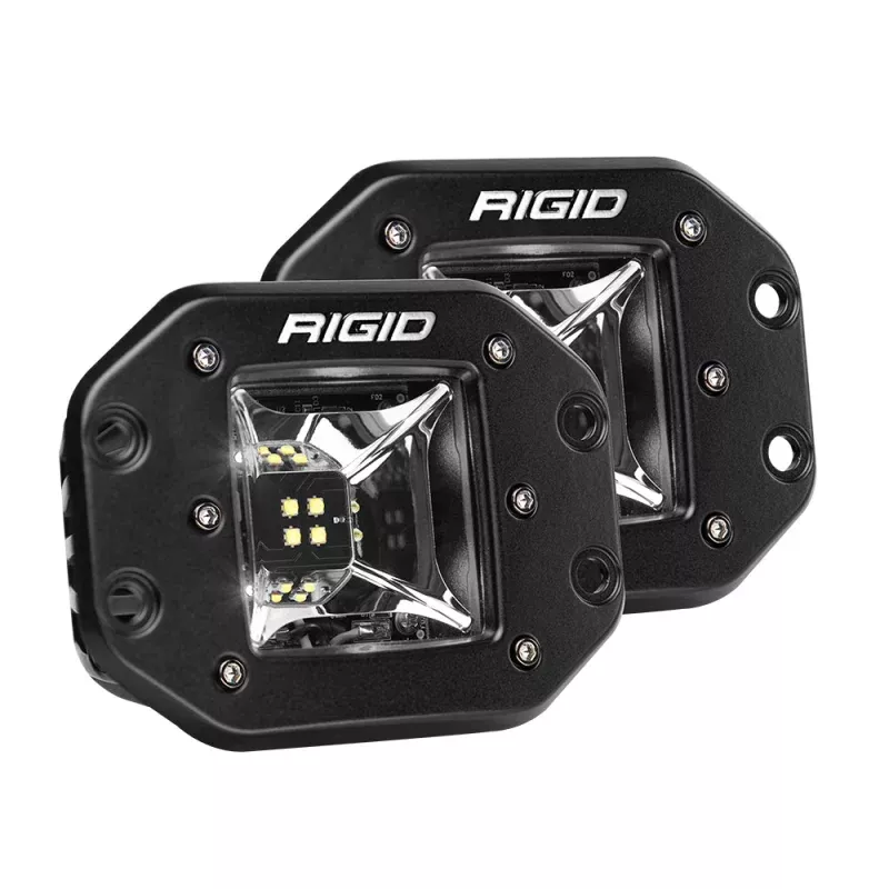 RIGID Industries Radiance Scene Lights – Flush Mount Pair – Black w/White LED Backlight