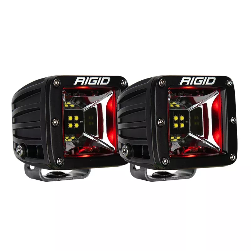 RIGID Industries Radiance Scene Lights – Surface Mount Pair – Black w/Red LED Backlight
