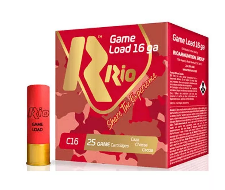 Rio Ammunition Game Load 16 Ga 2.75" 1-1/8 oz #8 Shot 25 Shells Per Box