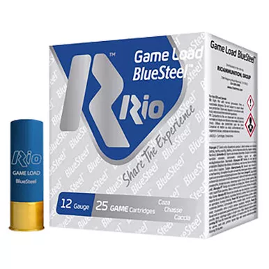 Rio Ammunition GLBS327 Game Load BlueSteel 12Gauge 2.75" 1 1/8oz 7Shot 25 Per Box/10 Case