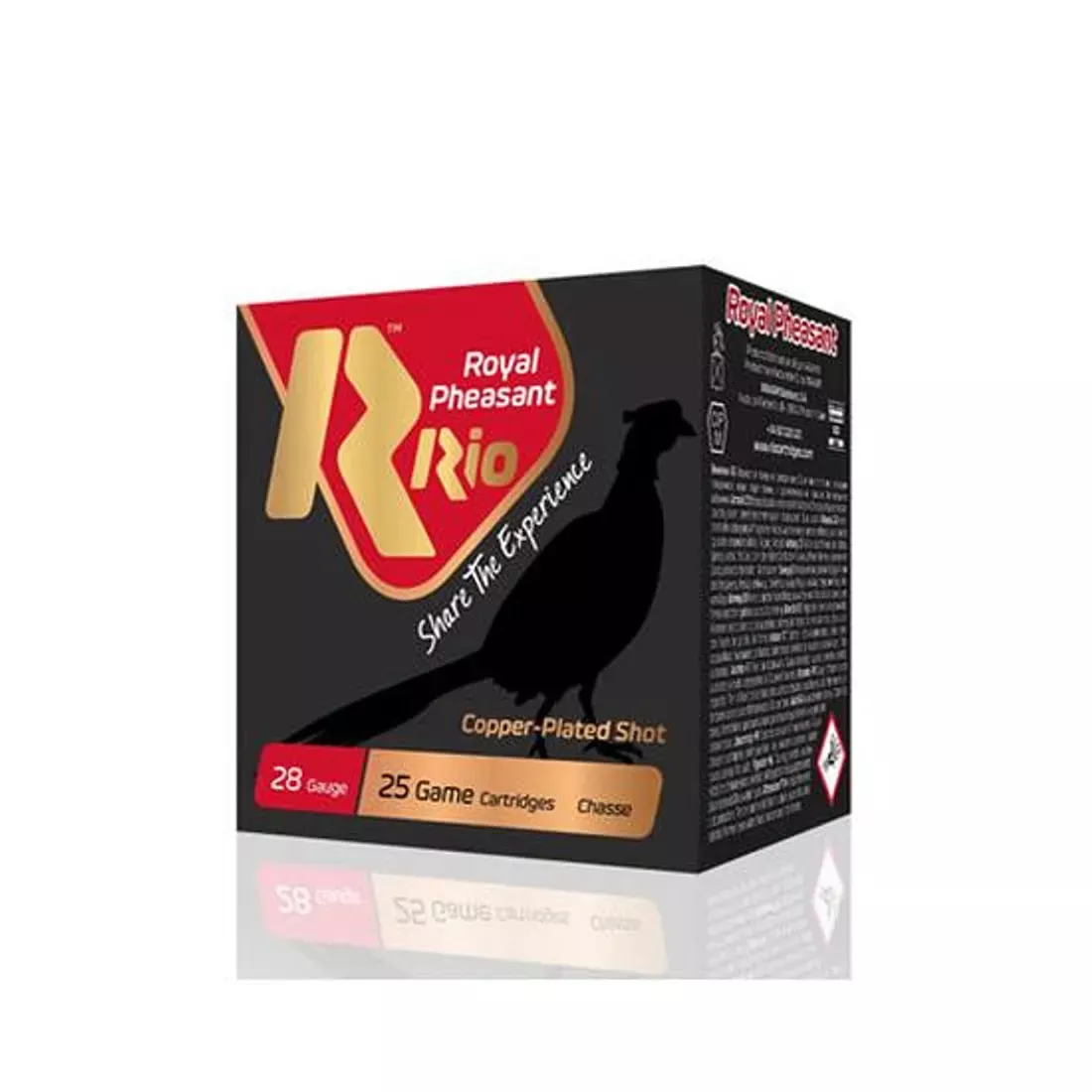Rio Ammunition Royal Pheasant Shotshells 28 GA 2.75" 1 oz #5 Copper-plated Lead Shot 1200 fps 250 Shells Per Case
