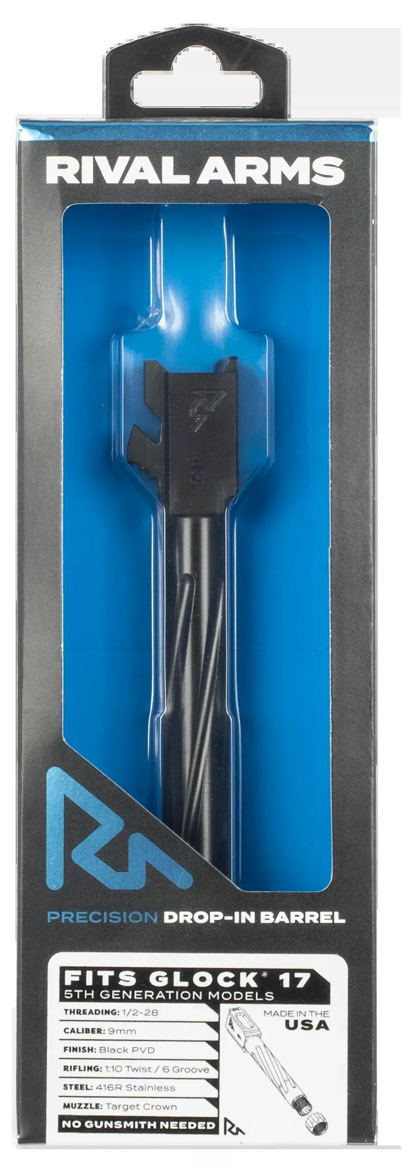 Rival Arms Barrel For Glock 17 - Gen 5 Threaded Black
