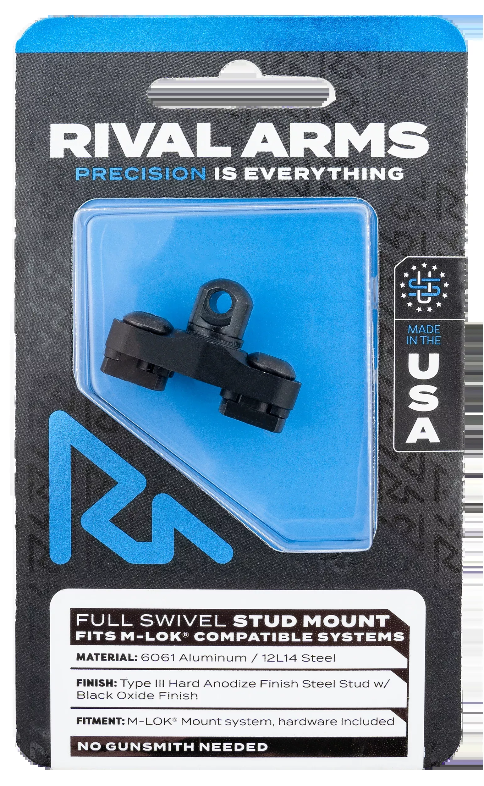 Rival Arms Full Swivel Stud Mount, Rival Rara92m1b M-lok Swivel Stud Mount
