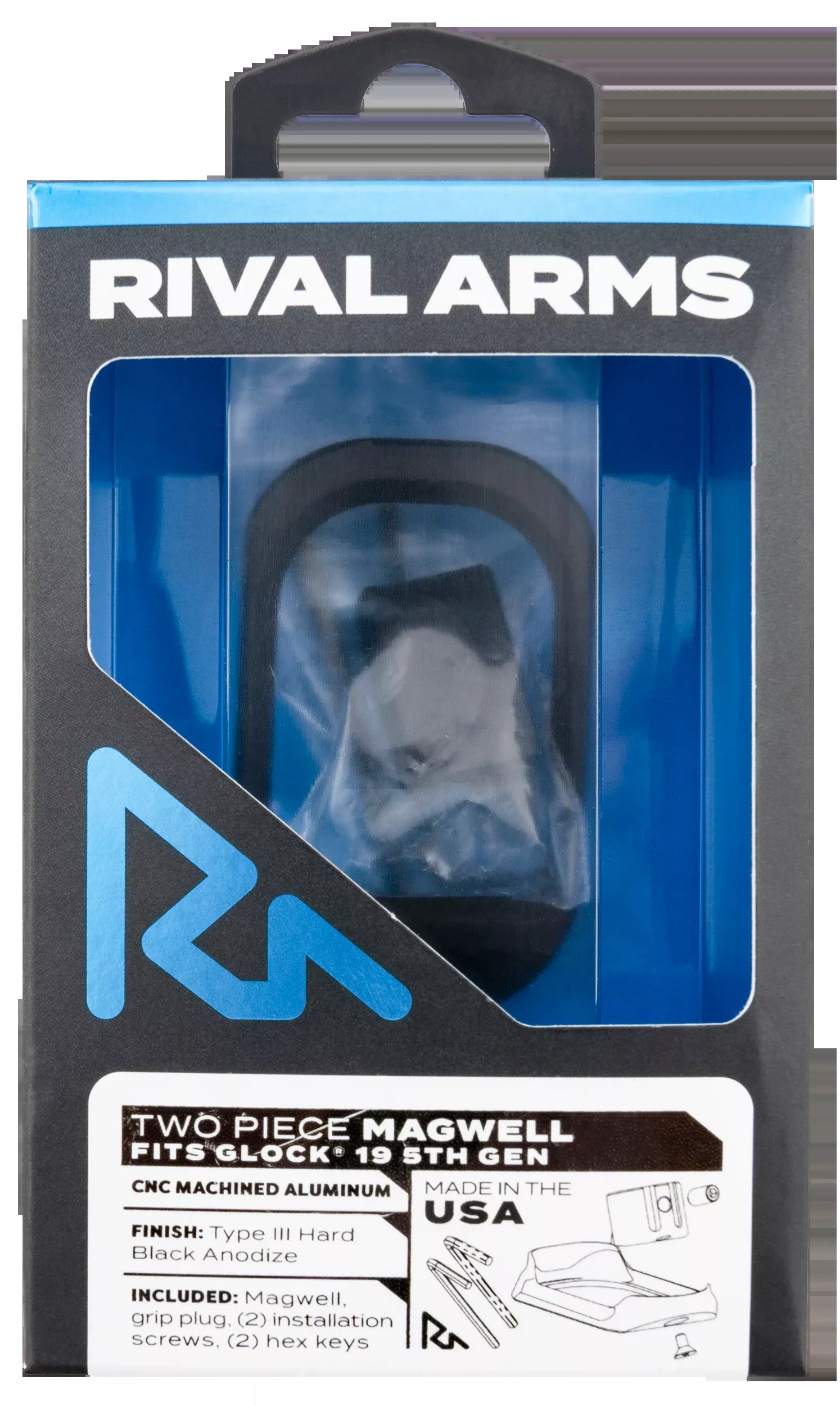Rival Arms Two Piece Magwell, Rival Rara70g221a Magwell G19 Gen5 Blk