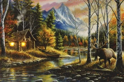 Rivers Edge Led Wrapped Canvas – Art 24″x16″ Living The Dream