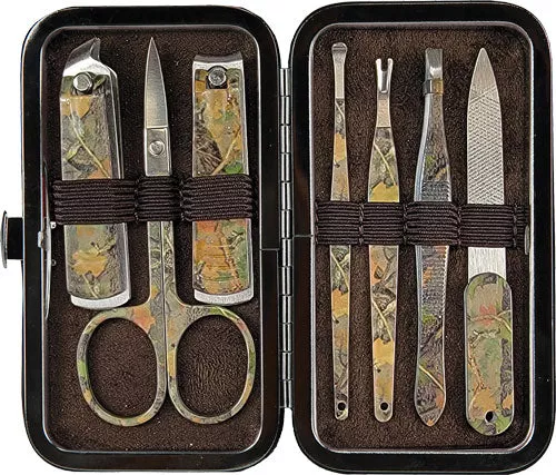 Rivers Edge Mens 7-piece – Manicure Set Green Camo