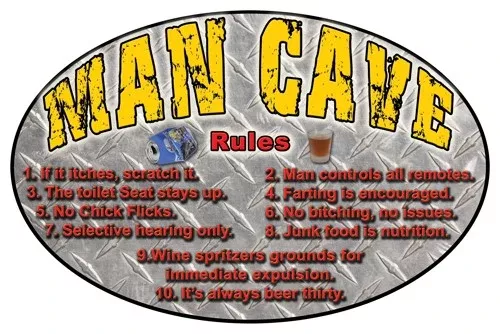 Rivers Edge Sign 12″x17″ – “mancave Rules”