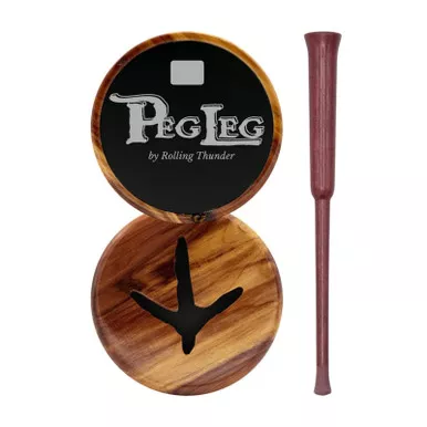 Rolling Thunder Peg Leg Pot Call with Purpleheart Striker Turkey