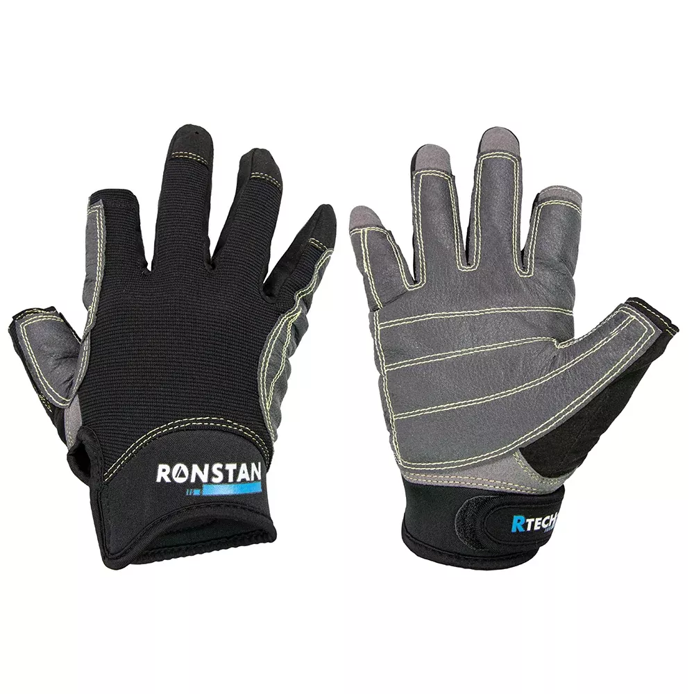 Ronstan Sticky Race Gloves – 3-Finger – Black – XXL