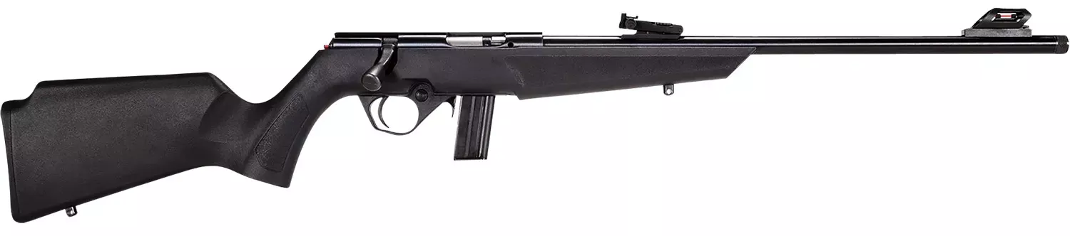 Rossi RB22L1611 RB22Compact 22 LR 10+1, 16" Matte Black Button Rifled Free Floating Steel Barrel, Matte Black Stainless Steel Receiver, Black Monte Carlo Stock, Right Hand