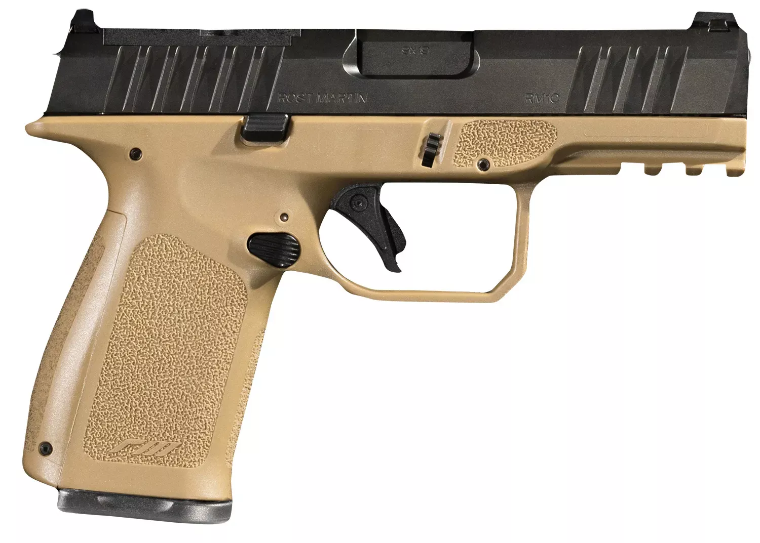 Rost Martin RM1C 9MM Luger Pistol 4" FDE/Black RM1CFDEOSP