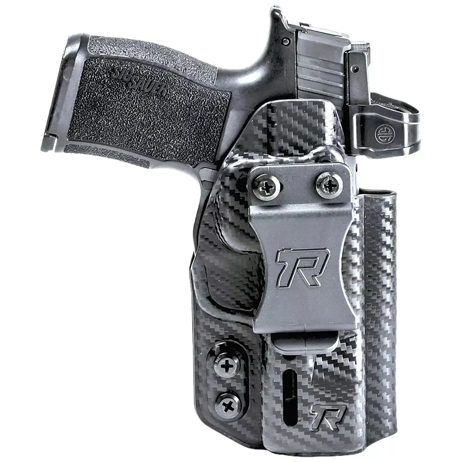 Rounded Gear Druid Holster IWB/OWB Springfield Hellcat Pro RH/LH Black Kydex Carbon Fiber RGDRUIDSFAHELLCATPROCF