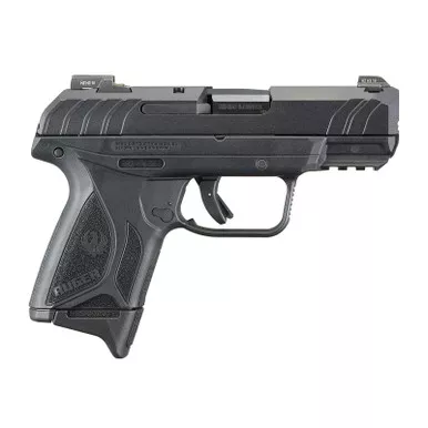 Ruger 3815 Security-9 Compact Pro 9mm Luger 3.42" Barrel 10+1, Black Polymer Frame With Picatinny Acc. Rail, Front Serrated Black Oxide Steel Slide, Trigger Safety