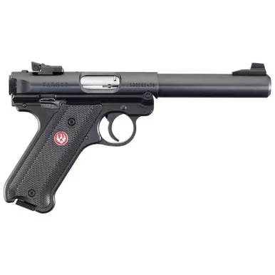 Ruger 40183 Mark IV Target *CA Compliant 22 LR 10+1 5.50" Blued Bull Barrel, Blued Aluminum Frame, Black Checkered Polymer Grip, Right Hand