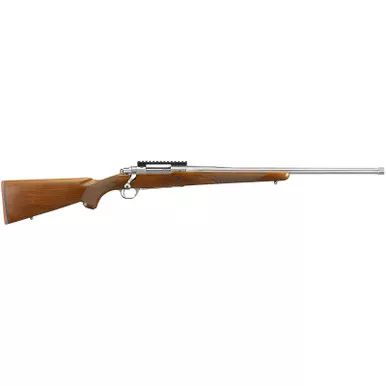 Ruger 57105 Hawkeye Hunter Full Size 6.5 PRC 3+1 22" Satin Stainless Steel Threaded Barrel, Picatinny Rail Steel Receiver, Fixed American Walnut w/Pistol Grip Stock