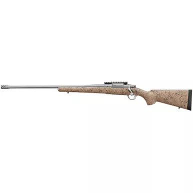 Ruger 57163 Hawkeye FTW Hunter Full Size 6.5 PRC 4+1 24" Matte Stainless Threaded Barrel, Picatinny Rail Stainless Steel Receiver, Speckled Tan/Black HS Precision Synthetic Stock, Left Hand