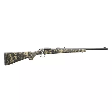 Ruger 7421 77/357 357 Mag 5+1 18.50" Blued Threaded Barrel, Blued Integral Scope Mount Steel Receiver, Fixed Kryptek Obskura Nox Camo Synthetic Stock, Thread Protector