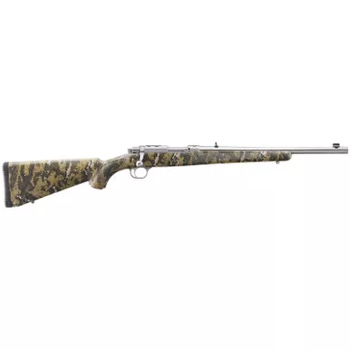 Ruger 7426 77/44 44 Rem Mag 4+1 16.60" Brushed Stainless Steel Threaded Barrel, Brushed Stainless Steel Receiver w/Integral Scope Mount, Desolve Bare Reduced Camo Synthetic Stock