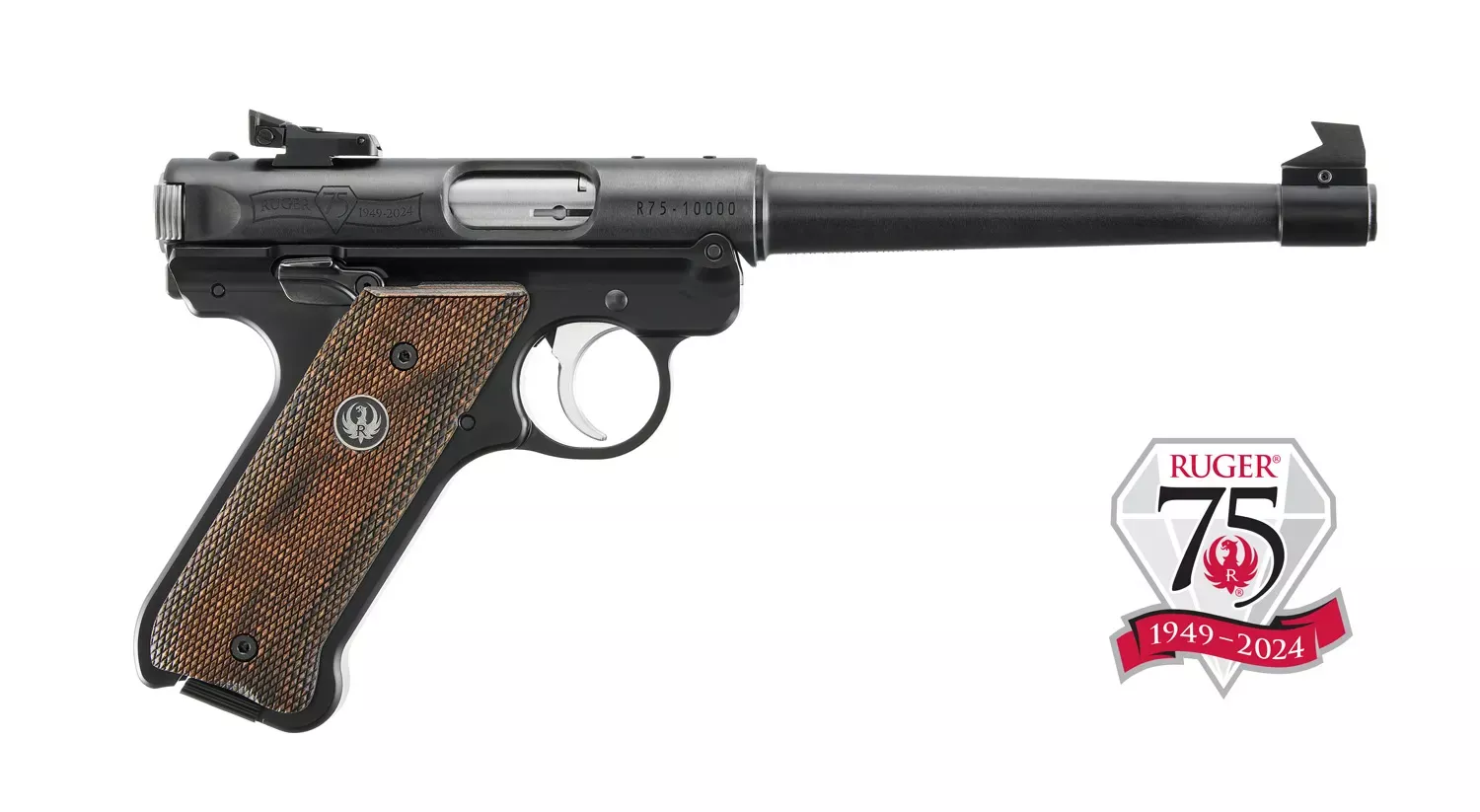 Ruger Mark IV 75th Anniversary 22 LR Pistol 6.88″ Blued 40175
