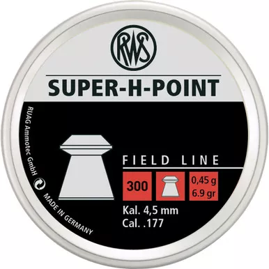 RWS 2317403 Super-H-Point Field Line .177 Pellets, Black, 300 Count