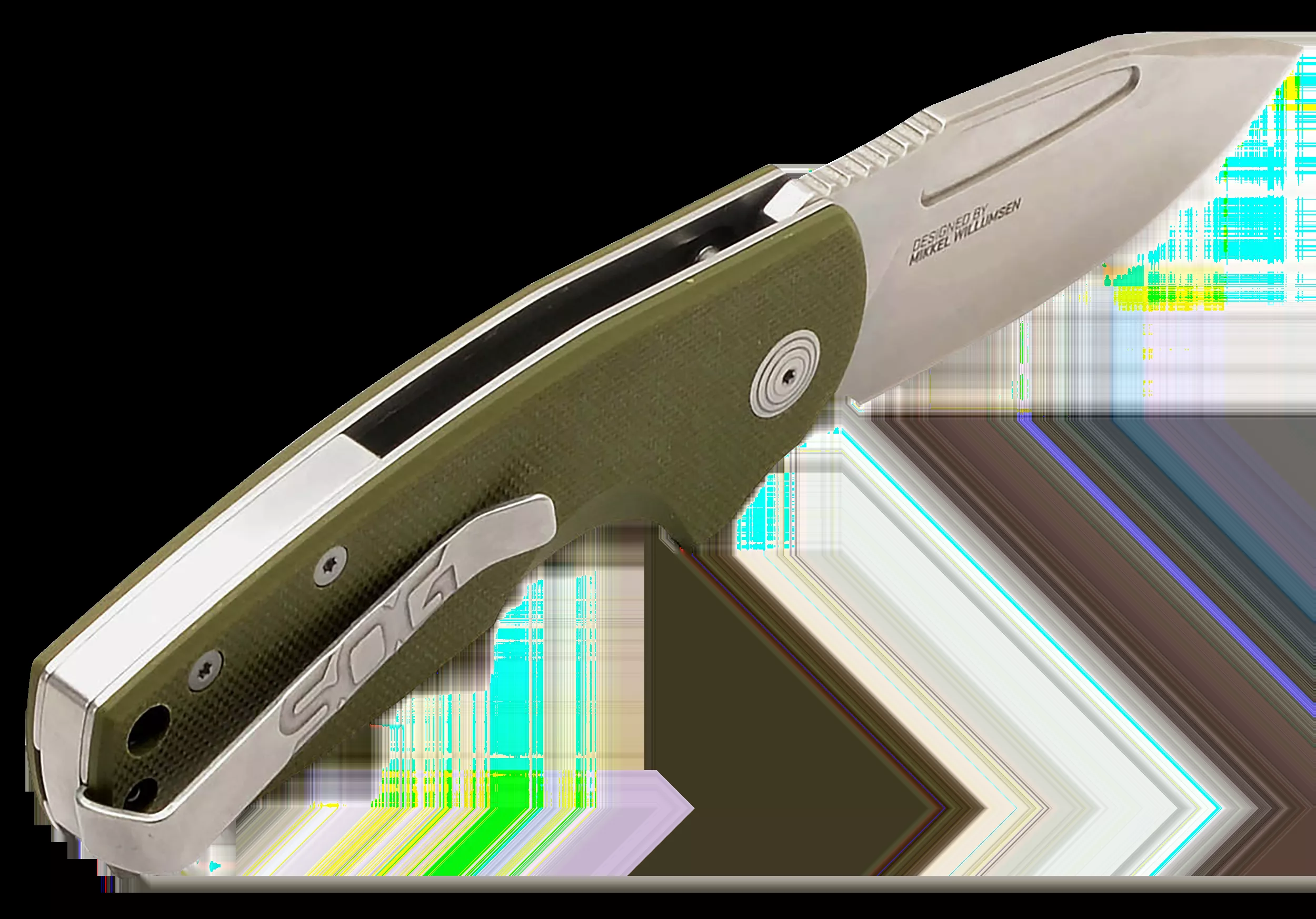 S.O.G Stout SJ 2.60″ Folding Clip Point Plain Stonewashed Cryo D2 Steel Blade/ Olive Drab Textured G10 Handle