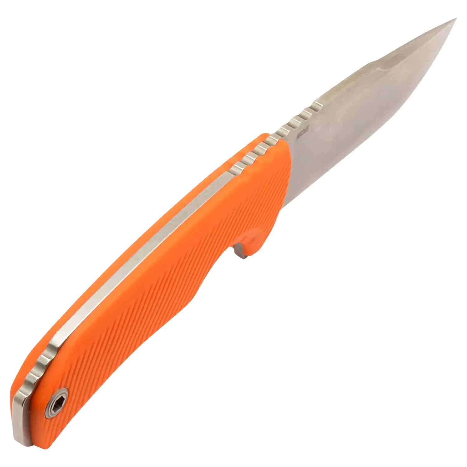 S.O.G Tellus FX 4.20″ Fixed Clip Point Plain Stonewashed Cryo 440C SS Blade Blaze Orange Textured GRN Handle