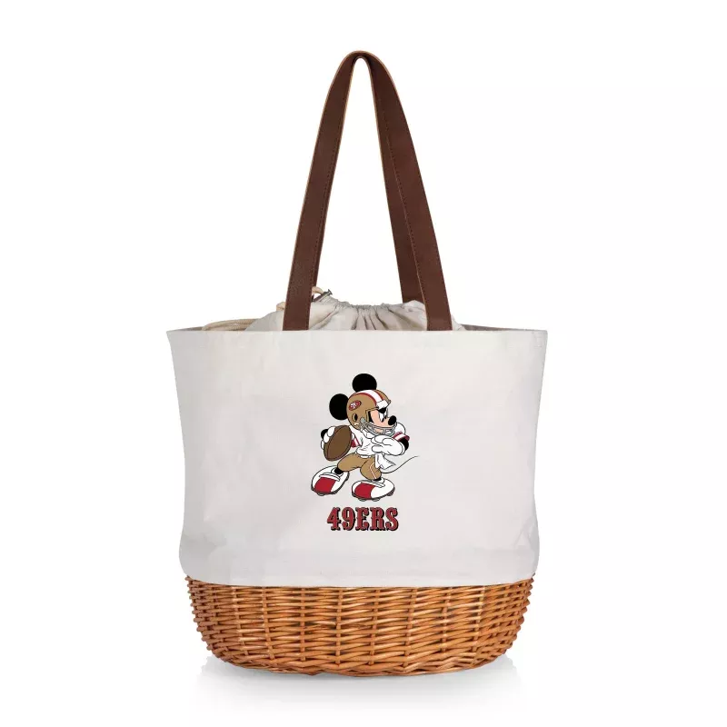 San Francisco 49ers Mickey Mouse – Coronado Canvas and Willow Basket Tote