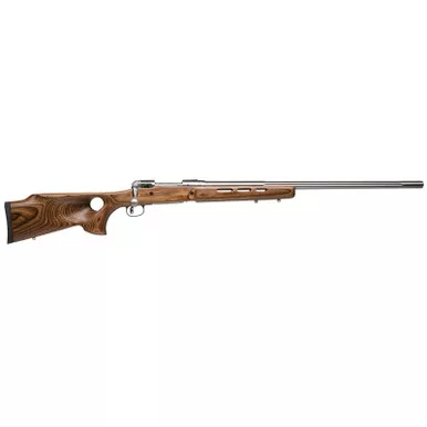 Savage Arms 18517 12 BTCSS Full Size 204 Ruger 4+1 26" Matte Stainless Heavy Fluted Barrel, Matte Stainless Steel Receiver Drilled & Tapped, Satin Brown Thumbhole Laminate Stock, Right Hand