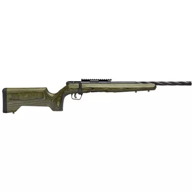 Savage Arms 70551 B Series Full Size 22 WMR 9+1 18" Matte Black Spiral Fluted Threaded Barrel, Matte Black Carbon Steel Receiver w/Picatinny Rail, OD Green Fixed Laminate Stock, Right Hand