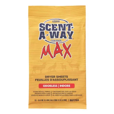 Scent-A-Way HS-SAW-07707 Max Dryer Sheets, Yellow, 15 Pack