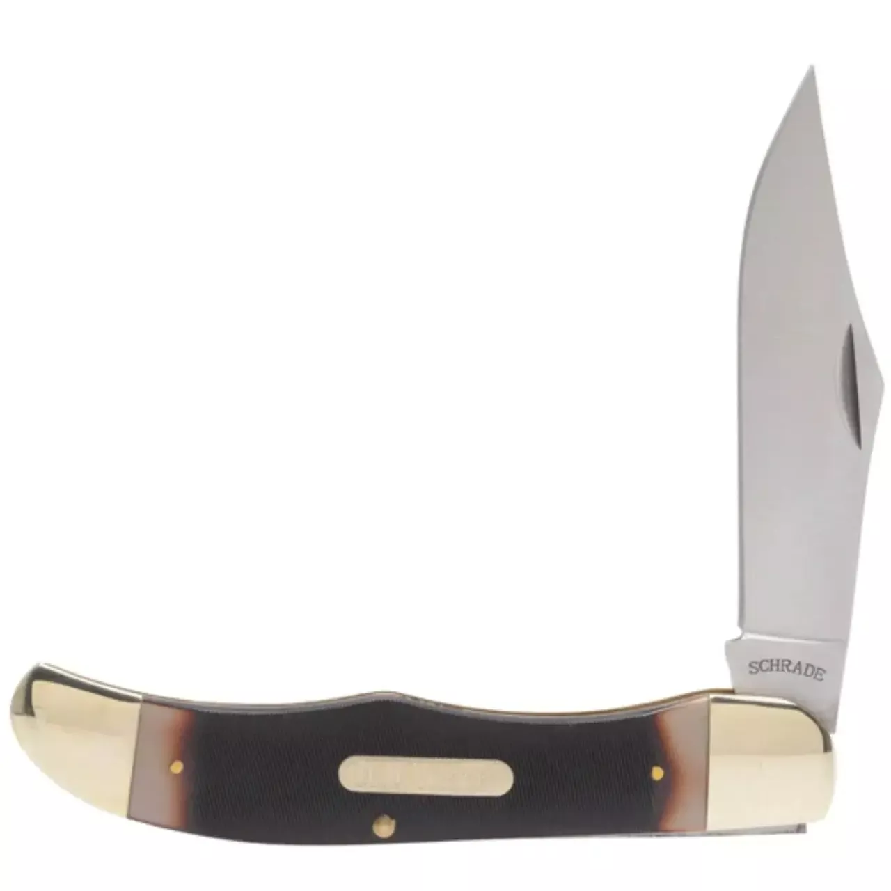 Schrade Old Timer Mustang Folding Knife with Leather Sheath